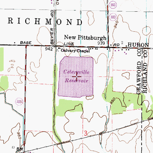 Topographic Map of Celeryville Reservoir, OH
