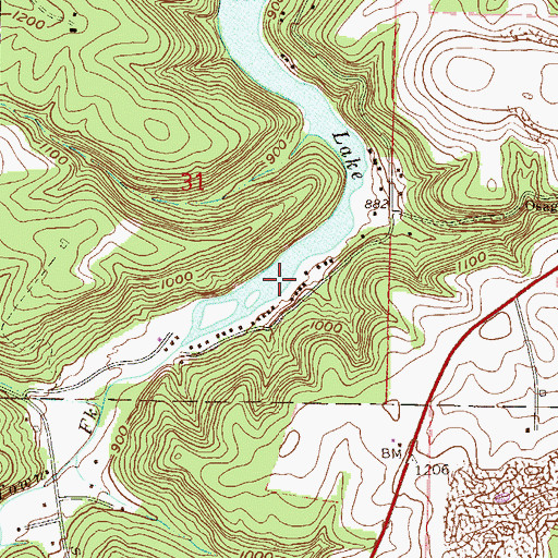 Topographic Map of Lake Austin, OH
