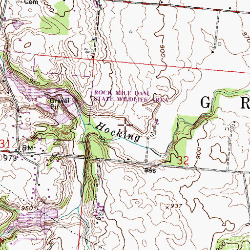 Topographic Map of Rock Mill Lake, OH