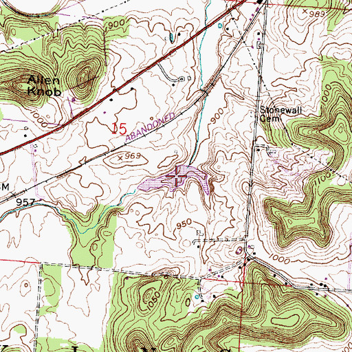 Topographic Map of Hunters Run Conservation District Structure Reservoir, OH