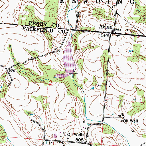 Topographic Map of Rush Creek Conservation District Structure 5b Dam, OH