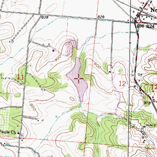 Topographic Map of Rush Creek Conservation District Structure Reservoir, OH