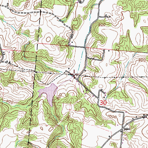 Topographic Map of Rush Creek Conservation District Structure 7e Dam, OH