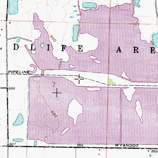 Topographic Map of Killdeer Wildlife Pond Number Two, OH