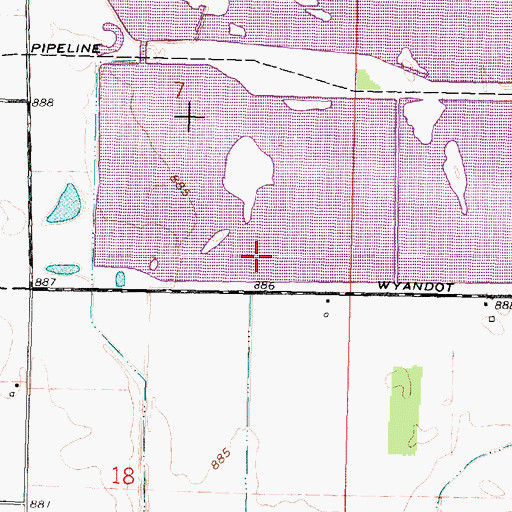 Topographic Map of Killdeer Wildlife Pond Dam Number One, OH