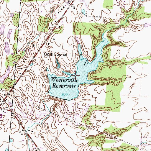Topographic Map of Westerville Reservoir, OH