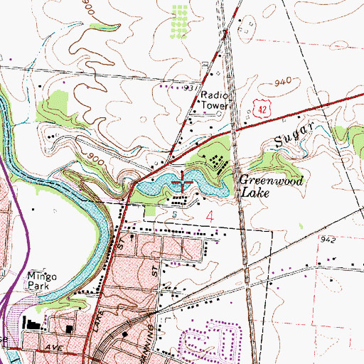 Topographic Map of Greenwood Lake, OH