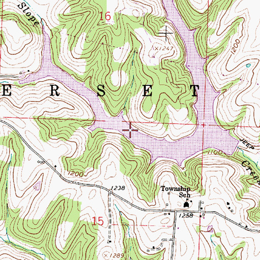 Topographic Map of Barnesville Reservoir Number Three, OH