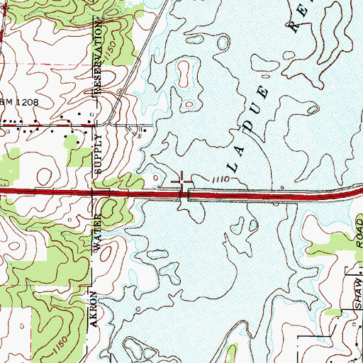 Topographic Map of Akron City Reservoir, OH