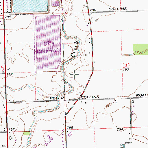 Topographic Map of Van Wert Reservoir Number One, OH