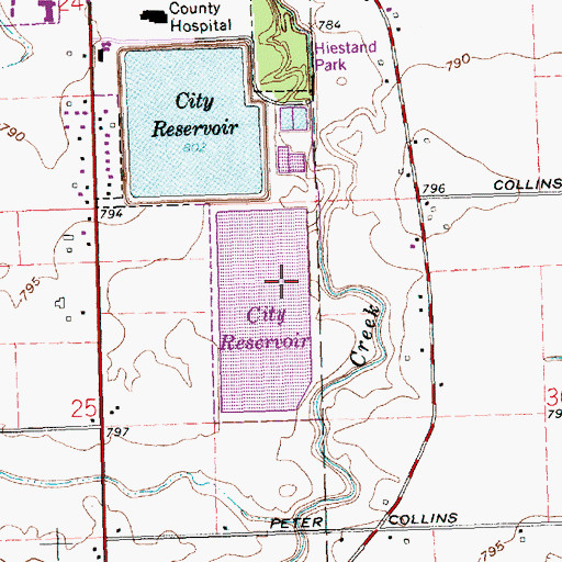 Topographic Map of Van Wert Reservoir Number Two Dam, OH