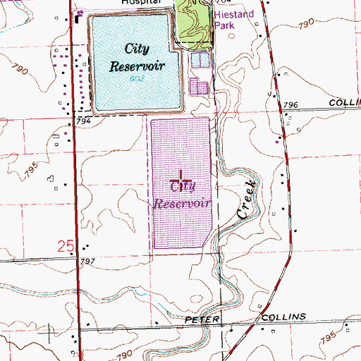 Topographic Map of Van Wert Reservoir Number Two, OH