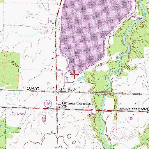 Topographic Map of Willard City Upground Reservoir Dam, OH