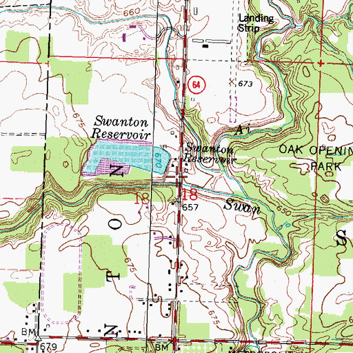 Topographic Map of Swanton Upground Reservoir Dam, OH