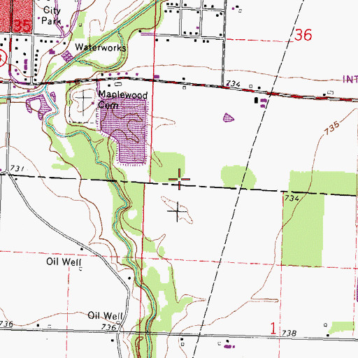 Topographic Map of North Baltimore Upground Reservoir Dam, OH