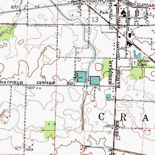 Topographic Map of New Washington Upground Reservoir Dam, OH
