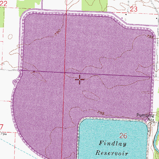 Topographic Map of Findlay Upground Reservoir Number Two, OH