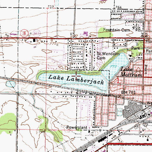 Topographic Map of Lake Lamberjack Upground Reservoir Dam, OH