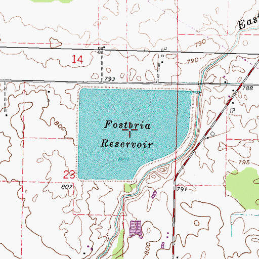Topographic Map of Fostoria Reservoir, OH