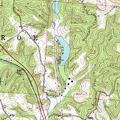 Topographic Map of New York Central Reservoir Dam, OH