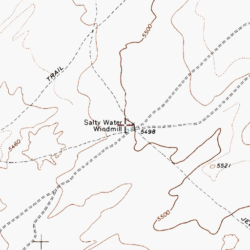Topographic Map of Salty Water Windmill, AZ