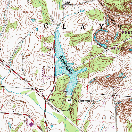 Topographic Map of New Lexington Reservoir, OH