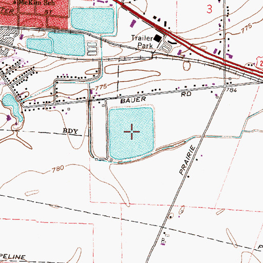 Topographic Map of Bellevue Reservoir Number Four, OH