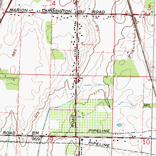 Topographic Map of Fremont Reservoir, OH