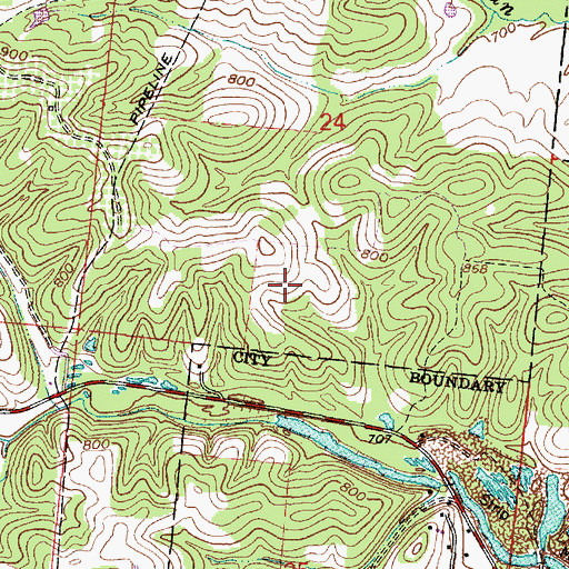 Topographic Map of Wellston Reservoir, OH
