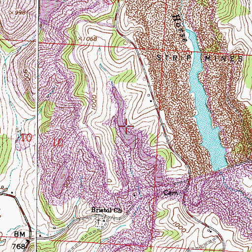 Topographic Map of Ohio Power Company Pond 9515-018 Dam, OH