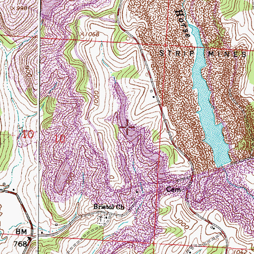 Topographic Map of Ohio Power Company Pond 9515-018, OH