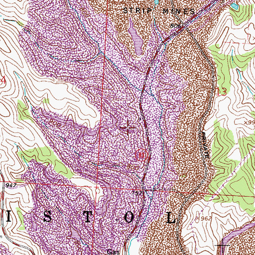 Topographic Map of Ohio Power Company Pond Mb-166, OH