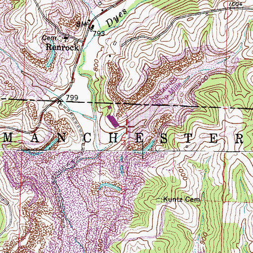 Topographic Map of Ohio Power Company Pond Mm-62 Dam, OH