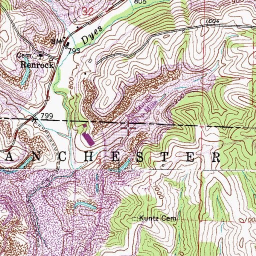 Topographic Map of Ohio Power Company Pond Mm-62, OH