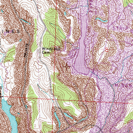 Topographic Map of Ohio Power Company Pond Mm-34 Dam, OH