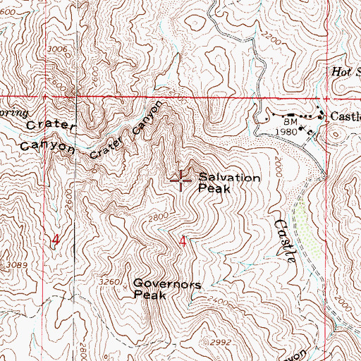 Topographic Map of Salvation Peak, AZ