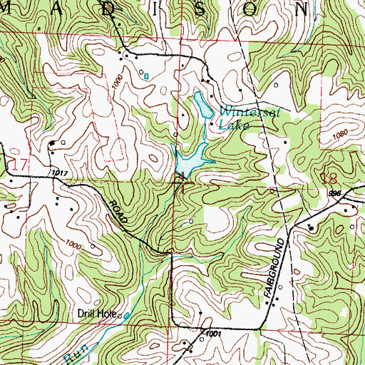 Topographic Map of Winterset Lake Dam, OH