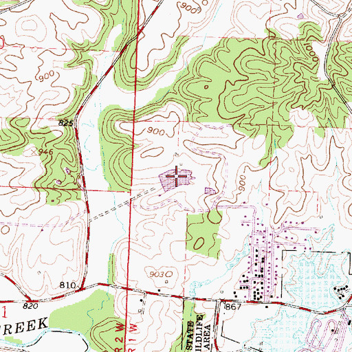 Topographic Map of Robins Ridge Golf Club Lake Number One, OH