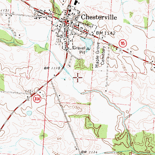 Topographic Map of Anthony Mining Company Pond, OH