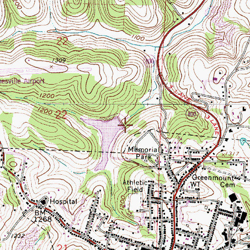 Topographic Map of Barnesville Lake Dam, OH