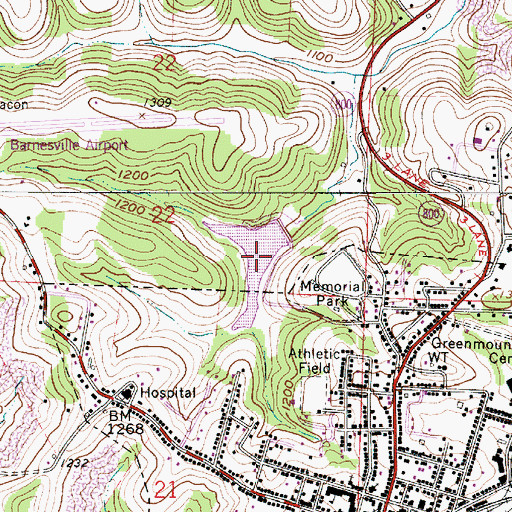 Topographic Map of Barnesville Lake, OH