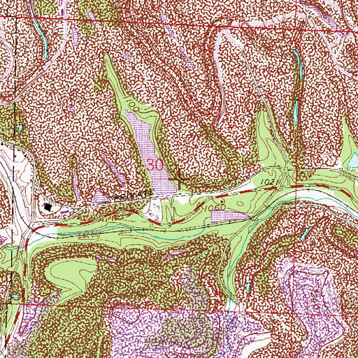Topographic Map of Bradford Dam, OH