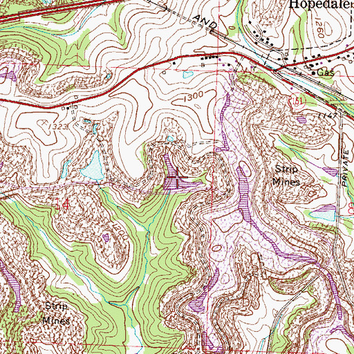 Topographic Map of Consolidation Coal Company Pond 0207-, OH