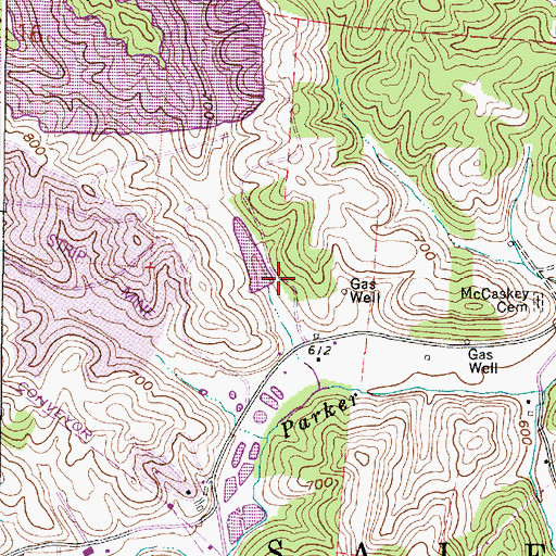 Topographic Map of Meigs Mine Number One Water Supply Dam, OH