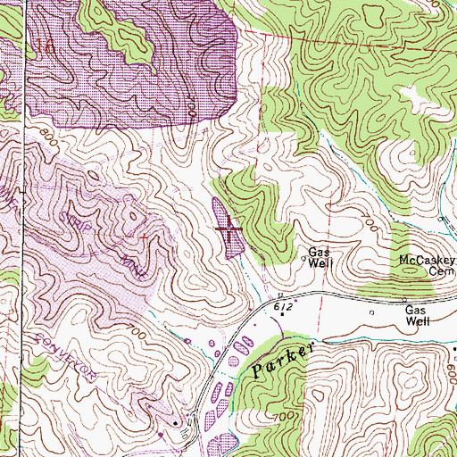 Topographic Map of Meigs Mine Number One Water Supply Reservoir, OH