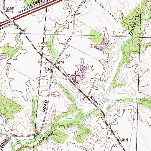 Topographic Map of Stokes Lake Dam, OH