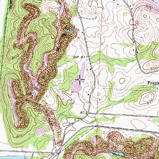 Topographic Map of BSA-Muskingum Valley Council Lake, OH