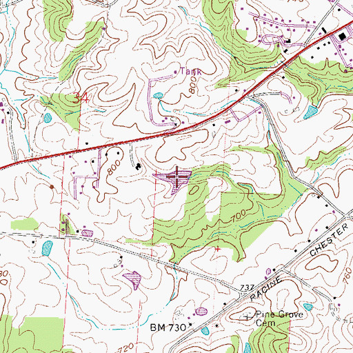 Topographic Map of Karr Lake, OH