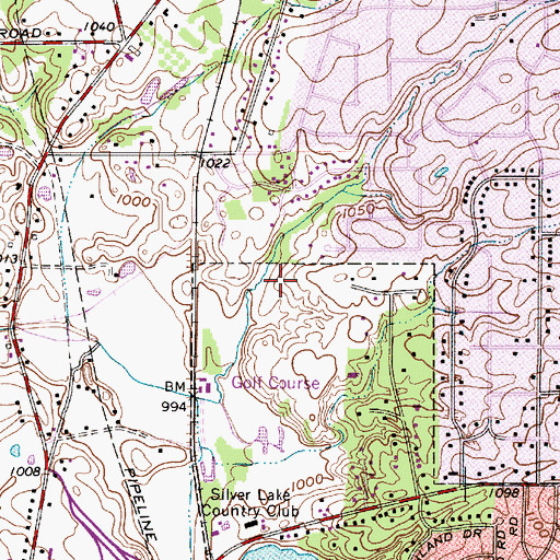 Topographic Map of The Meadows Retention Pond, OH