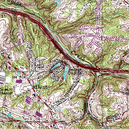 Topographic Map of Chateau Lakes Dam Number One, OH